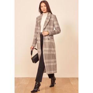 New York Coat in Brown Check, Size Small